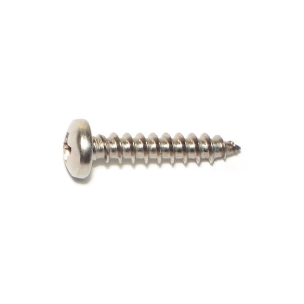 Midwest Fastener Sheet Metal Screw, #10 x 1 in, 18-8 Stainless Steel Pan Head Phillips Drive, 15 PK 77645 - main